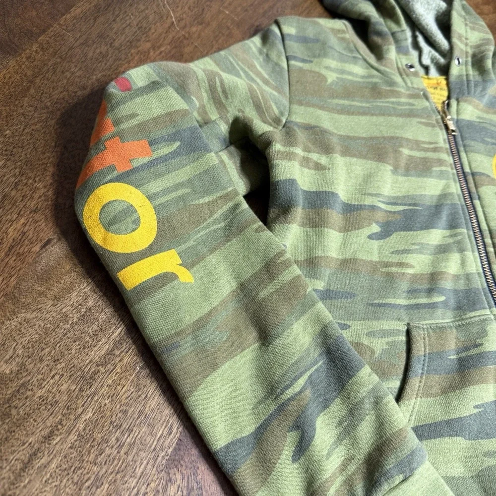 Aviator Nation Full Zip Hoodie Camo Green Youth Size 14 Womens Small